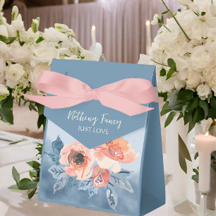 Ballotins Dusty Blue & Coral Rose Aquarelle Mariage Floral