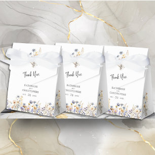 Ballotins Dusty Blue Fleurs sauvages BOHO Mariage Merci