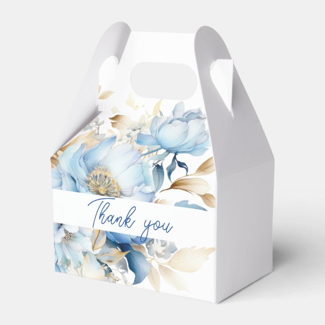 Ballotins Dusty Blue Floral Mariage or (Verso)