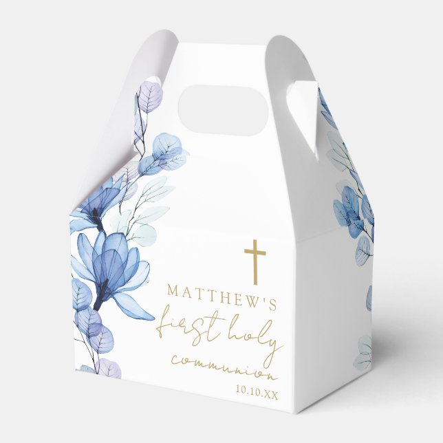 Ballotins Dusty Blue Floral Première communion sainte (Verso)