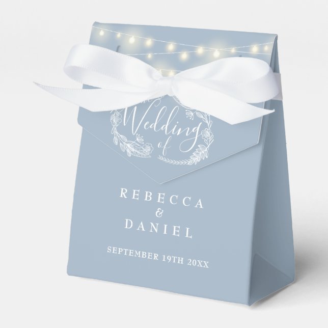 Ballotins Dusty Blue String éclaire le Mariage floral (Verso)