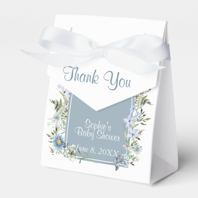 Ballotins Dusty Blue Tea Party Baby in Bloom Baby shower (Verso)