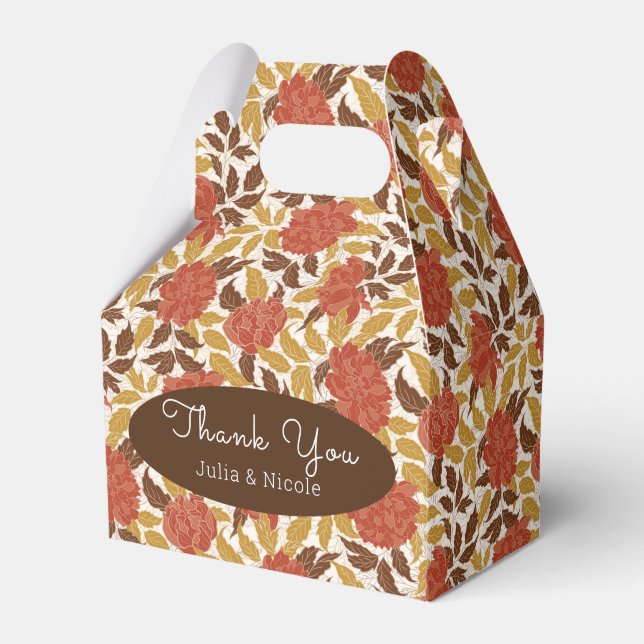 Ballotins Dusty Brunt Orange Peony Flowers Mariage de automn (Verso)