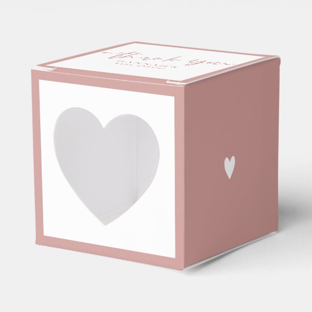 Ballotins Dusty rose / Baby shower Rose merci Coeur (Verso)