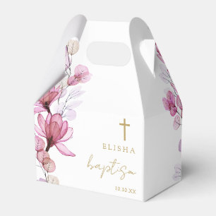Ballotins Dusty Rose Élégant Floral moderne Baptême
