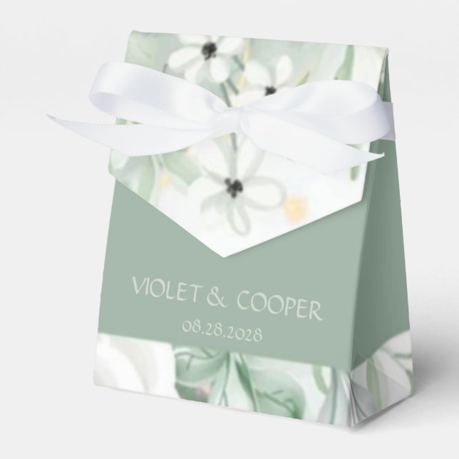 Ballotins Dusty Sage Aquarelle Peony Florals Mariage (Verso)