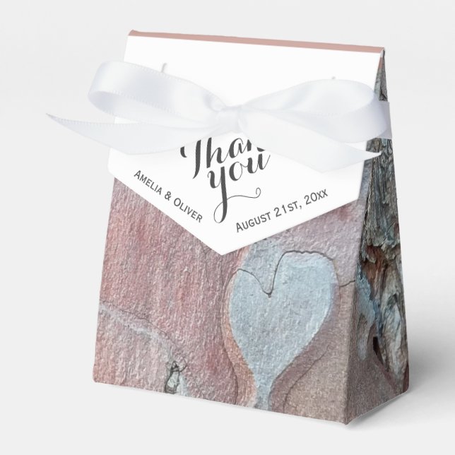 Ballotins Écorce rustique avec Merci Mariage coeur (Verso)
