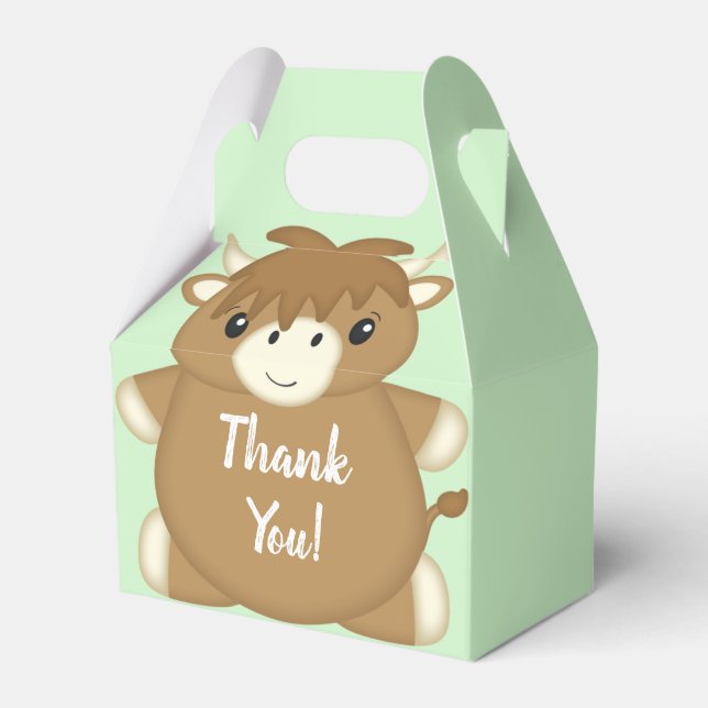 Ballotins écossais Highland Baby shower de vache vert (Verso)