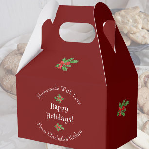 Ballotins Editable Holiday Baking Gift Red Happy Holidays
