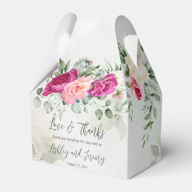 Ballotins Eeucalyptus magenta de verdure peony rose coutume (Verso)