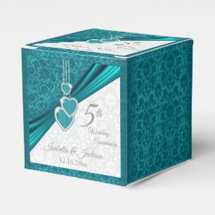 Ballotins Élégant 5e anniversaire de Mariage turquoise