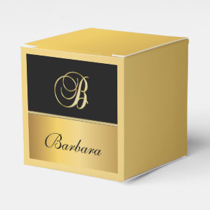 Ballotins Élégant "B" Monogramme Nom personnalisé Black Gold