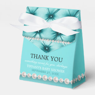 Ballotins Elégant Baby shower à thème Turquoise Bleu Chic Ti