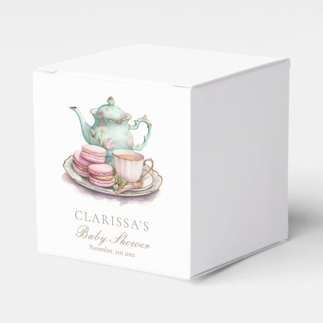 Ballotins Elégant Baby shower de Tea Party aquarelle (Verso)