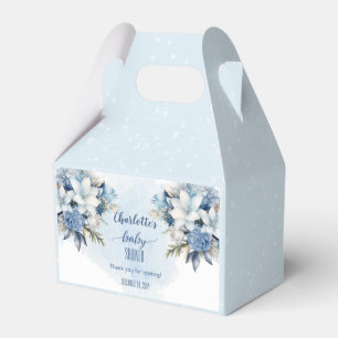 Ballotins Elégant Baby shower Floral d'hiver bleu