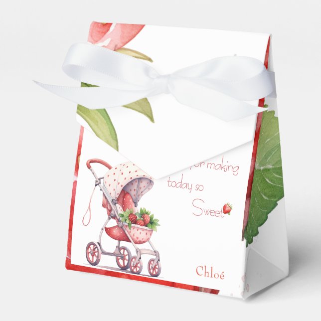 Ballotins Élégant baby shower fraise (Verso)