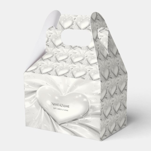 Ballotins Élégant Ballotin de coeur crème blanche (Verso)
