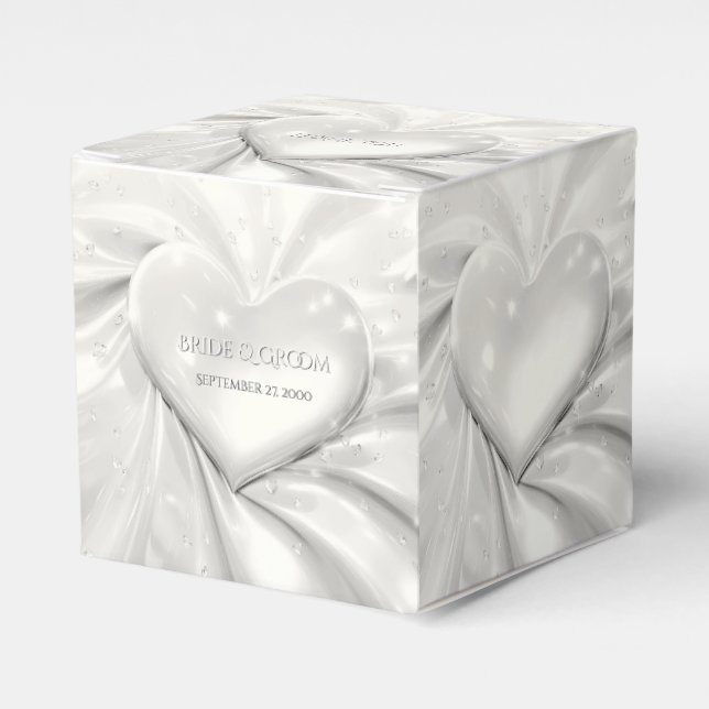 Ballotins Élégant Ballotin de coeur crème blanche (Verso)
