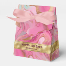 Elégant Ballotin de marbre rose et or Faux
