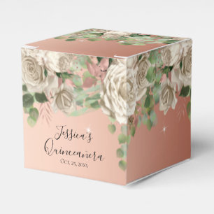 Ballotins Élégant Ballotin de Quinceanera Floral Blanc