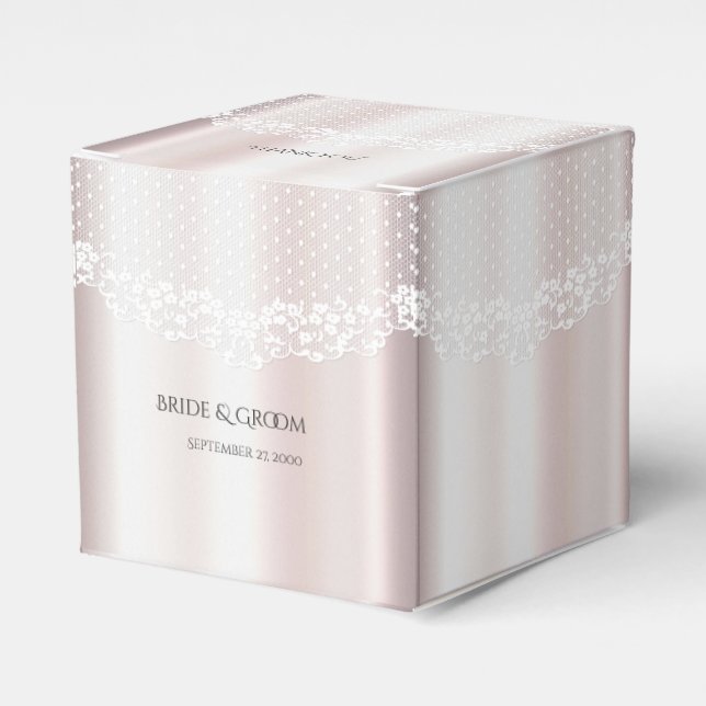 Ballotins Élégant Ballotin floral dentelle blanche (Verso)