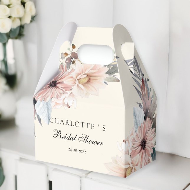 Ballotins Élégant, Beige & Pastel, Baby Shower Bohème (Elegant, Beige & Pastel Boho Bridal Shower Favor Boxes with your name and date.)