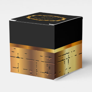 Ballotins Elegant Black and Gold Favor Box
