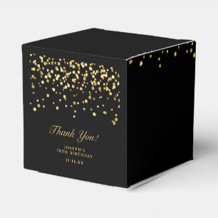Ballotins Elégant Black Gold 70e Anniversaire Nom Merci