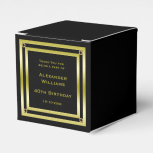 Ballotins Elégant Black & Gold encadré 40e anniversaire