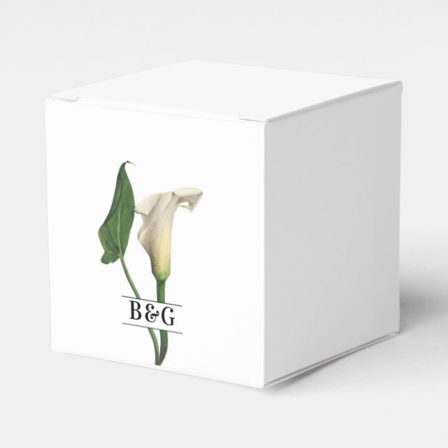 Ballotins Elégant blanc Calla Lily Vert Mariage botanique (Verso)
