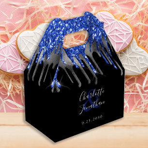 Ballotins Elégant bleu argent Parties scintillant noir Maria