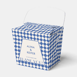 Ballotins Elégant bleu et crème À damiers Mariage