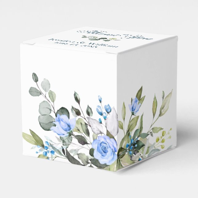 Ballotins Elégant bleu Eucalyptus Rose Mariage vert (Verso)