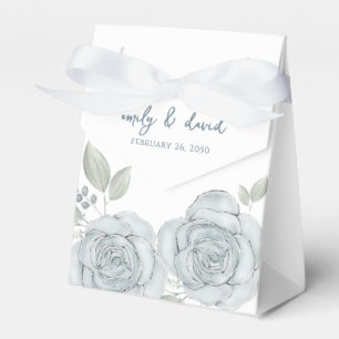 Ballotins Elégant bleu floral Rose traitement de calligraphi