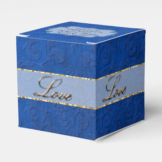 Ballotins Elégant bleu personnalisé mariage Favoriser boîte  (Verso)