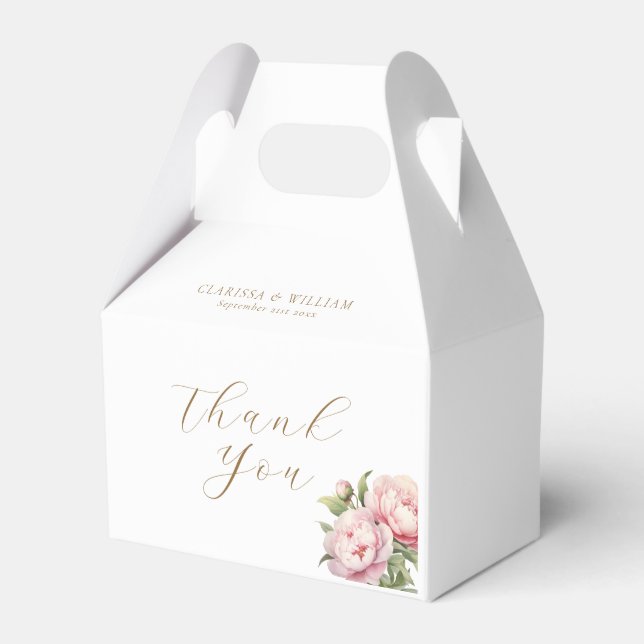 Ballotins Elégant Blush Floral Aquarelle Or Blanc Mariage (Verso)