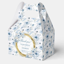 Ballotins Elégant Bohème Dusty Bleu Gold Mariage boîte Favor