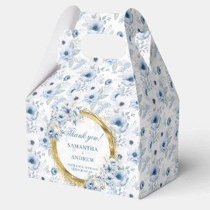 Ballotins Elégant Bohème Dusty Bleu Gold Mariage boîte Favor