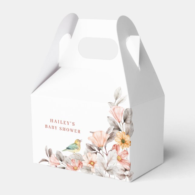 Ballotins Elegant Boho Rustic Fleur sauvage Baby shower (Arrière)