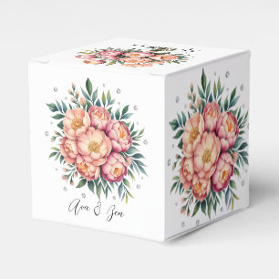 Ballotins Elégant bouquet de pêche avec Mariage de diamants