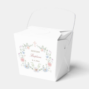Ballotins Élégant cadre floral Baptême Sortir