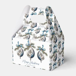 Ballotins Élégant cheval blanc de Noël bleu