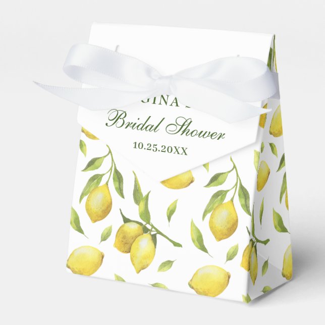 Ballotins Elégant citrons aquarelle FÊTE DES MARIÉES verte (Verso)