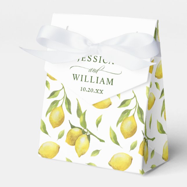 Ballotins Elégant citrons Aquarelle Mariage (Verso)