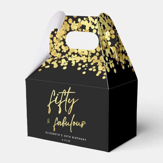 Ballotins Elégant Confetti Black Gold Cinquante et Fabulous (Verso)