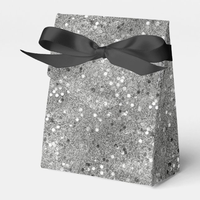 Ballotins Élégant Confetti en argent métallique (Verso)