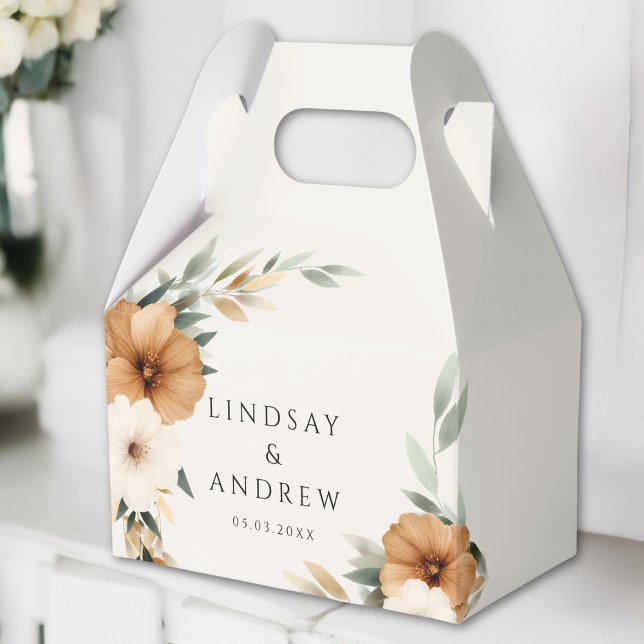 Ballotins Elegant Copper Earthy Botanical Beige Wedding (Elegant Copper Earthy Botanical Beige Wedding Favor Boxes)