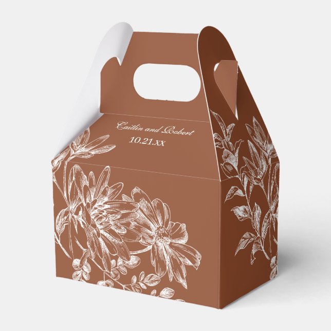 Ballotins Élégant cuivre et floral blanc (Verso)