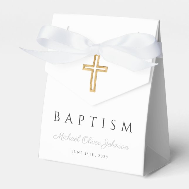 Ballotins Élégant culte croix garçon Baptême (Verso)