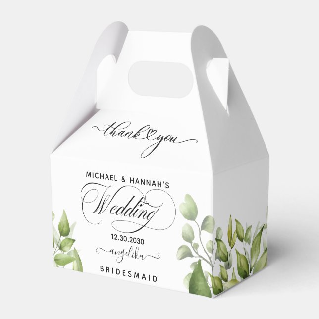 Ballotins Elégant Eucalyptus Aquarelle Mariage de verdure (Verso)
